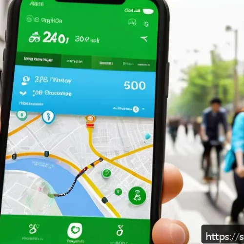 Home 17 지속 가능한 소비를 위한 앱 추천 - A vibrant smartphone screen displaying a carbon footprint tracking app interface, featuring real-tim...